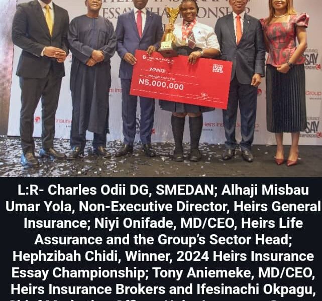 Winner of heirs insurance essay championship bags n5m scholarship - nigeria newspapers online